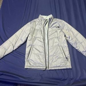 gray northface puffer